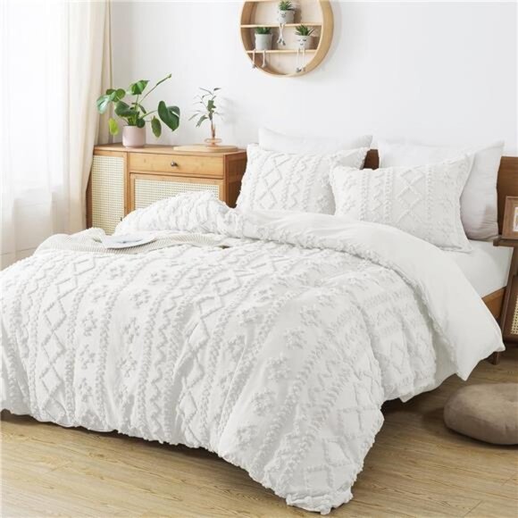 Boho Duvet Cover Queen Size Breathable Tufted Duvet Cover Set for All - Picture 7 of 7